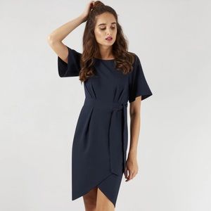 Closet London tie front dress with kimono sleeve